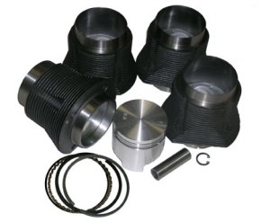 VW8700T1 311-198-087-BB AA-PRODUCTS PISTON & CYLINDER COMPLETE SET ( FOR 1 ENGINE) - 87MM 1641CC SLIP IN FOR BEETLE STYLE 1600cc ENGINE SOLD SET